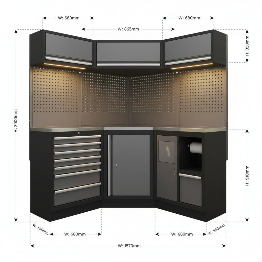 IronHaven CornerPro Modular Workstation Suite